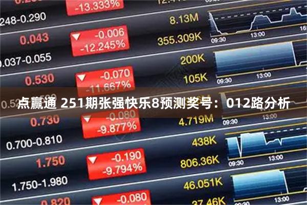 点赢通 251期张强快乐8预测奖号：012路分析